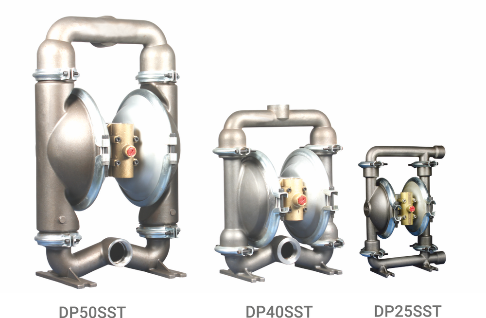 Stainless Steel Pneumatic Diaphragm Pumps, Model: DP12SST-BR/BG