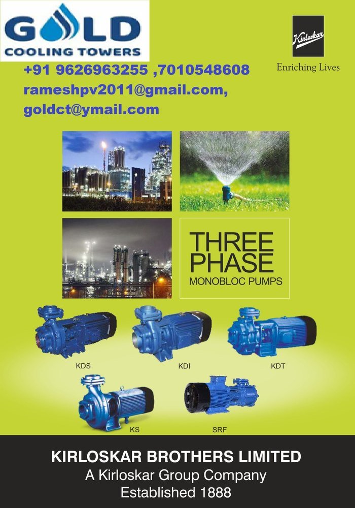 Kirloskar 7-100m Industrial Cooling Tower Pumps