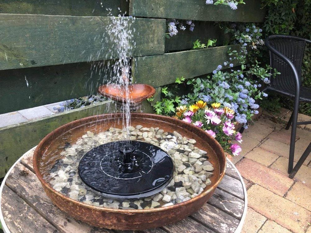 Yas Black Solar Fountain Pump