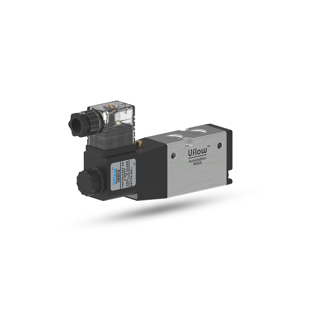 UFLOW 1/4 5/2 Spool Type Single Solenoid Spring Return