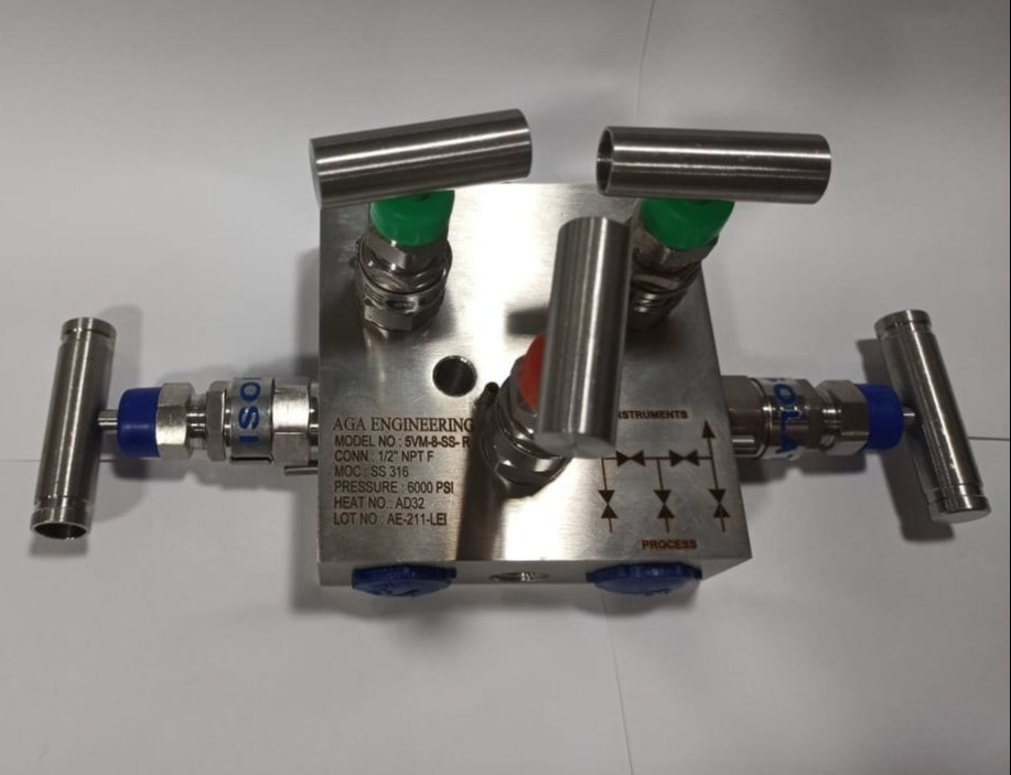 Stainless Steel Medium Pressure 5 Way Manifold Valves R Type, For Water
