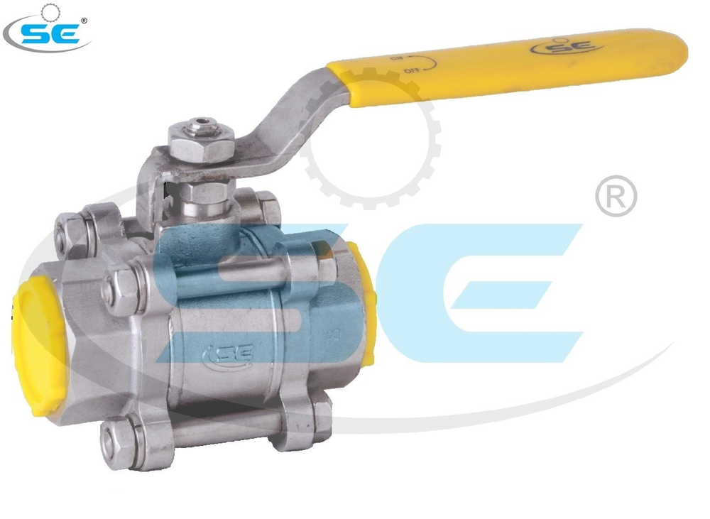 SE Stainless Steel 3 Piece Screw End Ball Valve, Screwed, Size: 15mm To 300mm