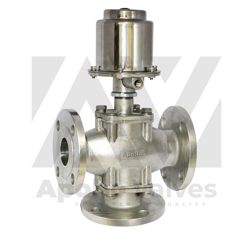 SS Pneumatic 3CV Control Valve Flanged End, Model Name/Number: AV-PN-3CV-FE, Size: 15 mm