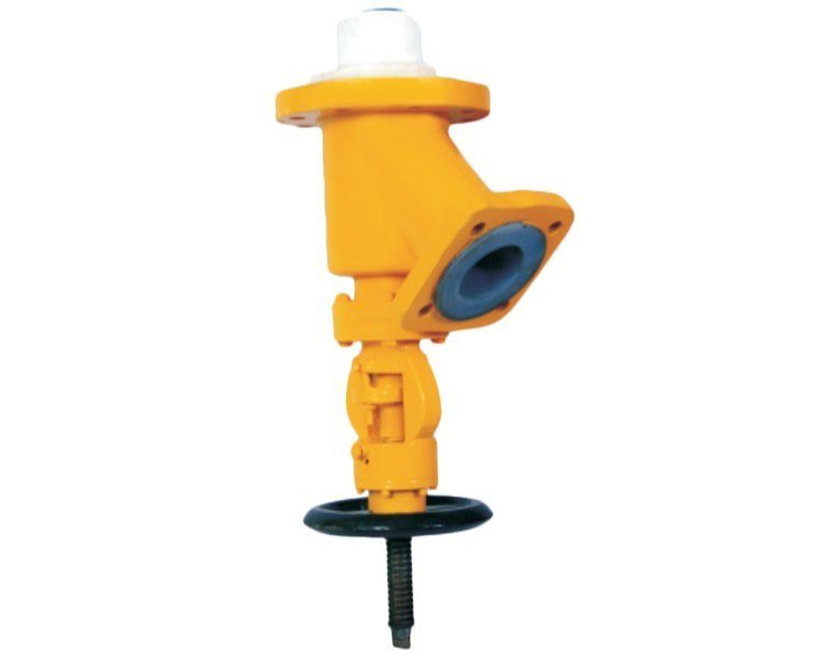 PTFE FEP PFA Lined Flush Bottom Valve Y Type, Size: 25mm To 150mm