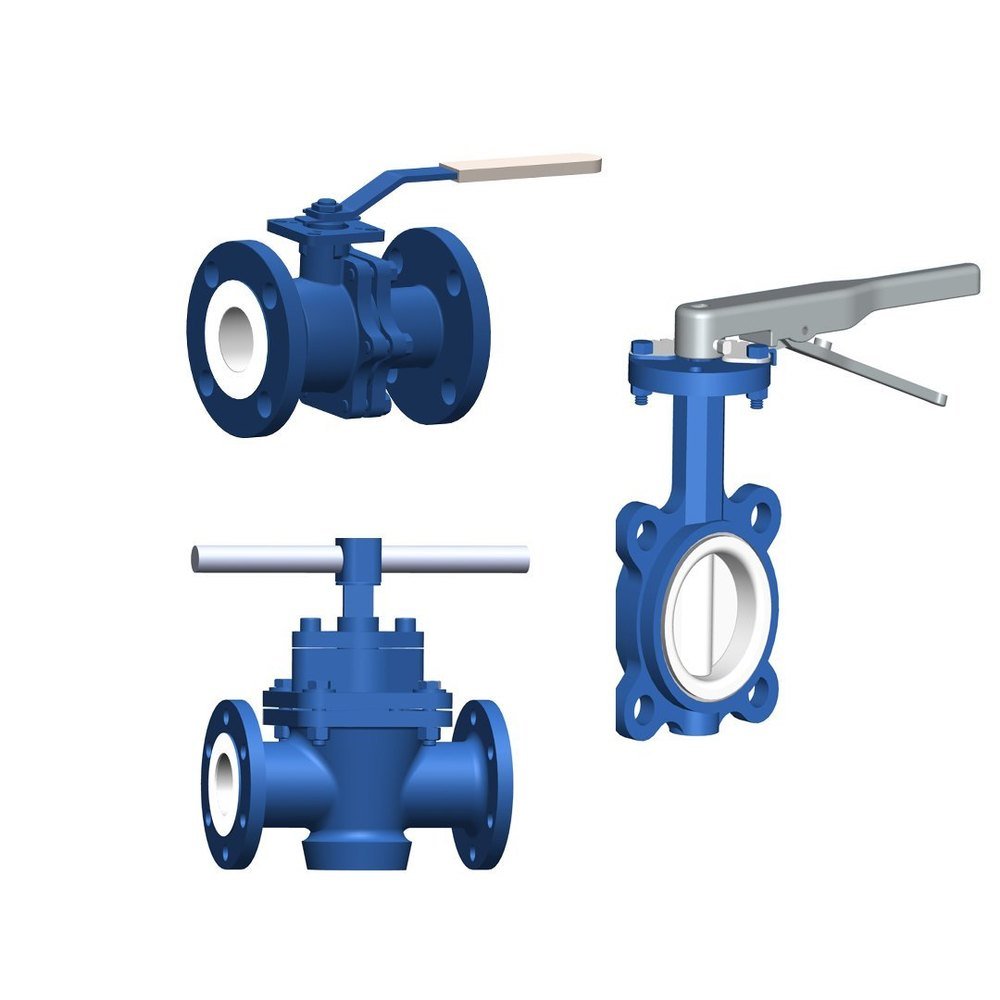PTFE Lined Ball Valve, For Industrial, Size: 25 MM To 300 MM