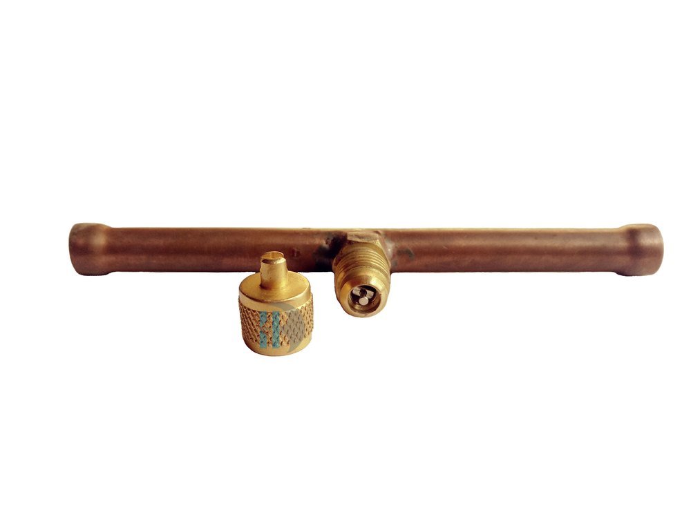 Brass Refrigeration Valve Tee, Size: 1/4