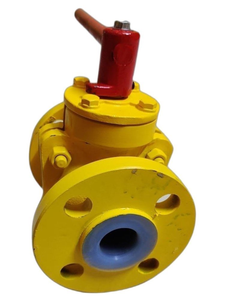 FEP PFA lined Two Way Flanged Ball Valve, Size: 4 Inch