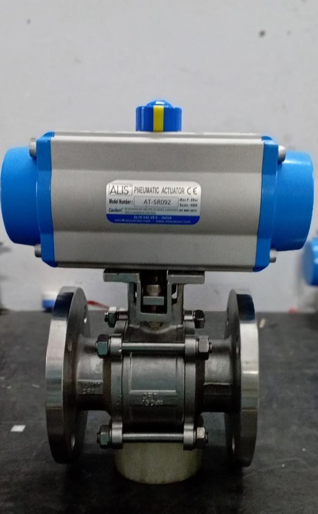 SS Pneumatic Double Acting Actuator Ball Valve, Size: 1/2-4