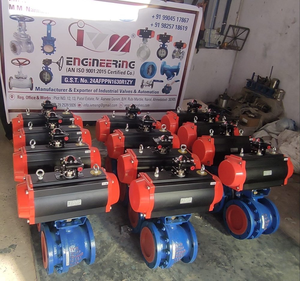 Pneumatic Actuator Operated Ball Valves, Model Name/Number: IVM/DA/75, Size: 15mm To 200mm