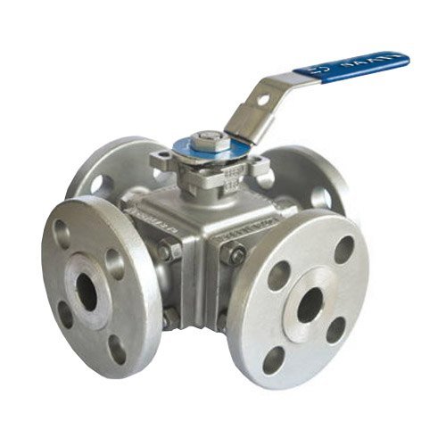 Stainless Steel Four Way Ball Valve, Material Grade: CF8, Size: 15 To 200 mm