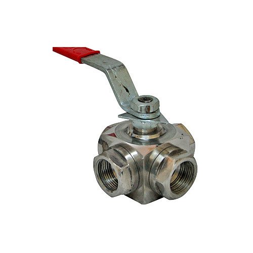 SS 4 Way Ball Valve, Flanged