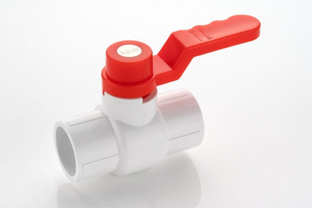 Apex White and Red Long Handle UPVC Ball Valves