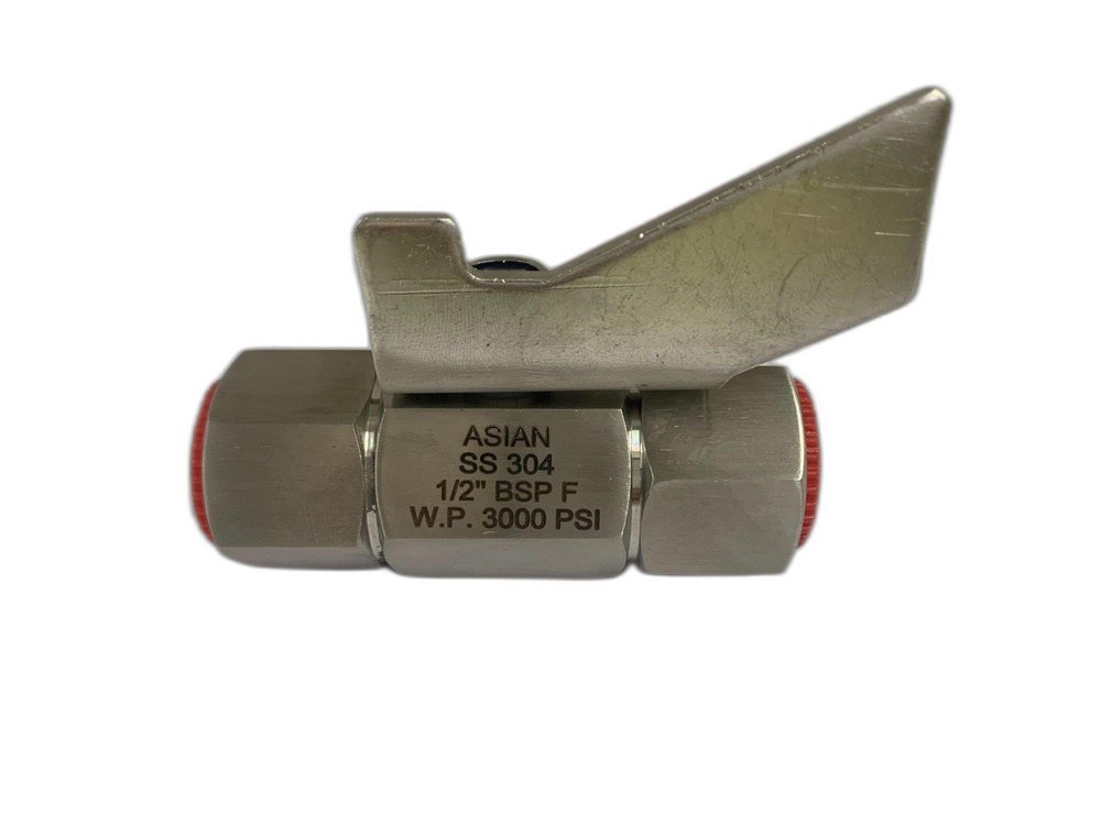 ASIAN Stainless Steel 304 Inline Compact Ball Valve 1/2 BSP 3000 psi