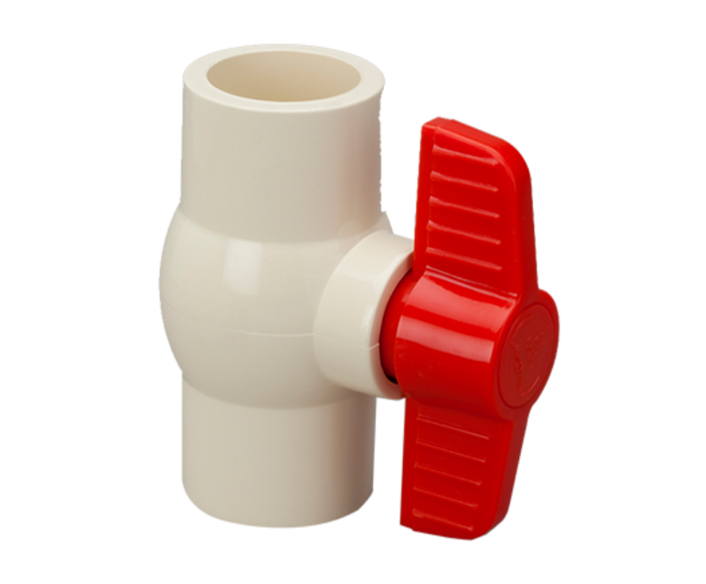 White And Red CPVC Finolex Compact Ball Valve