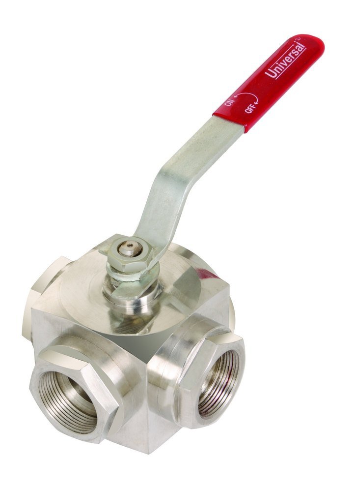 Stainless Steel S.s Barstock 202 Three Three Way Ball Valve Screwed Ends 08mm To 50mm