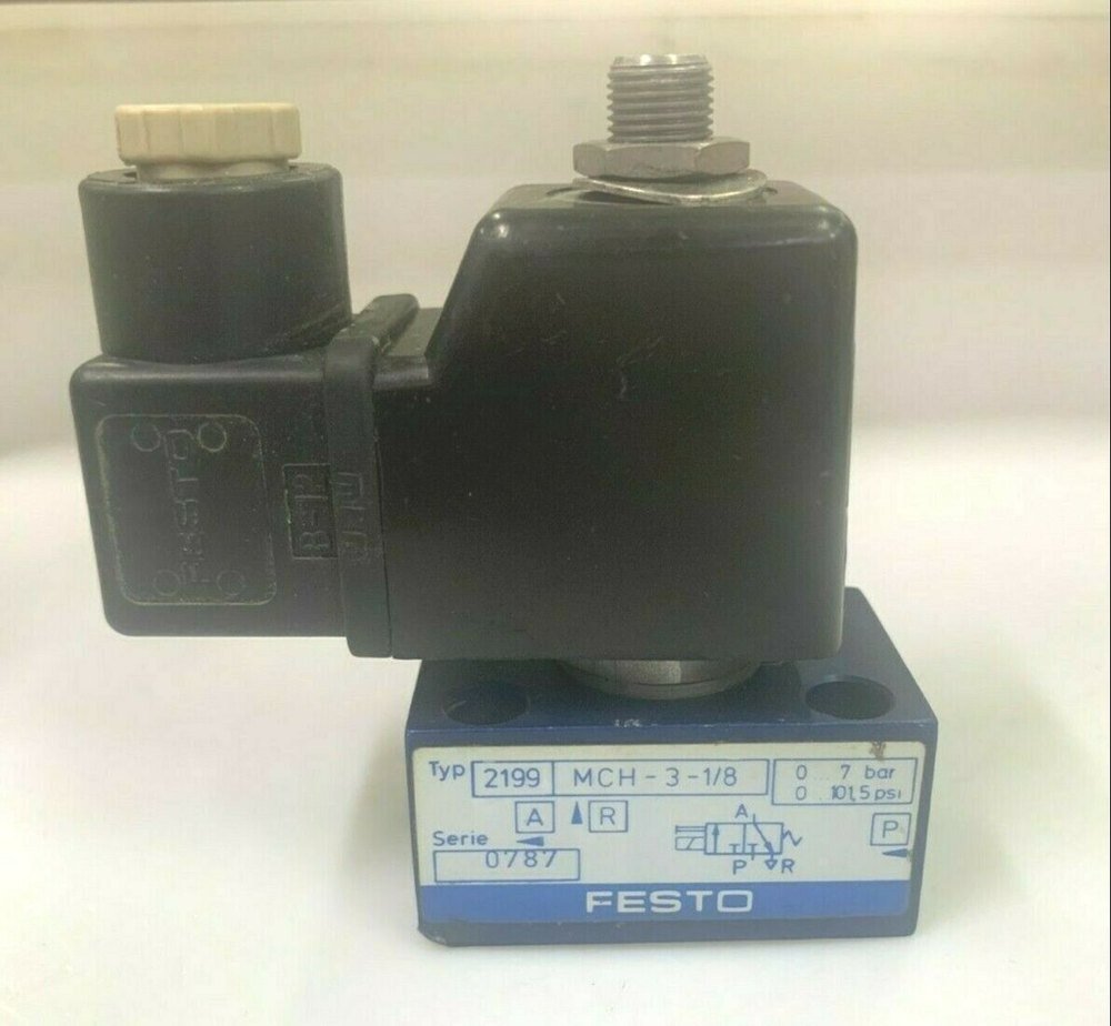 FESTO MCH-3-1/8 2199 3/2-Way G1/8 Solenoid Valve Coil MSG 24V DC 11W 0..7 Bar