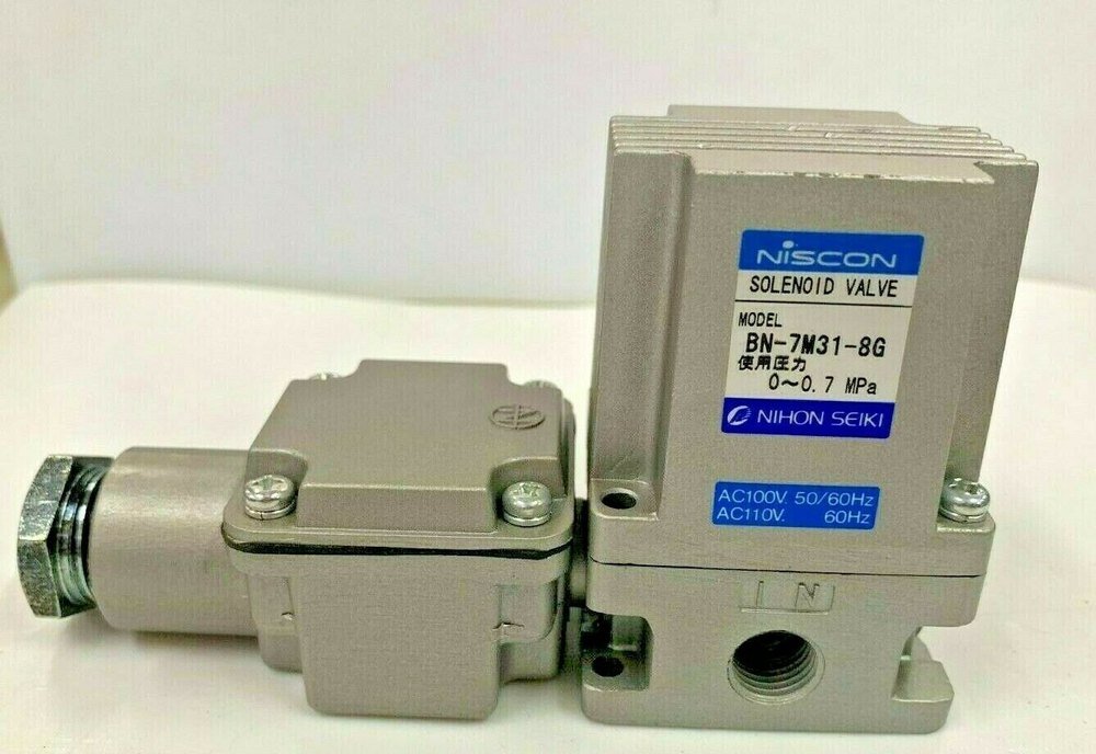 NISCON Nihon Seiki BN-7M31-8G 3/2-Way 1/4 Direct Acting Solenoid Valve AC100V