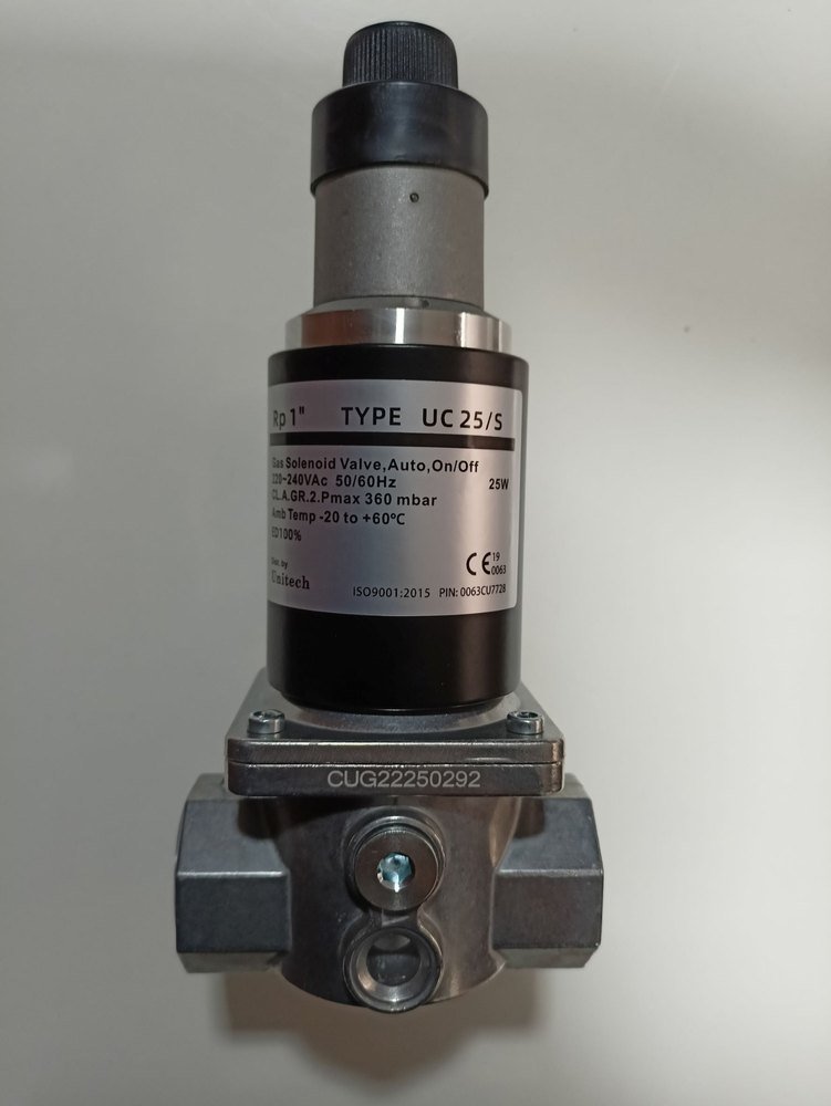 Gas Solenoid Valve, Type UC 25/S - Rp1 - P.max 360 mbar, For Industrial