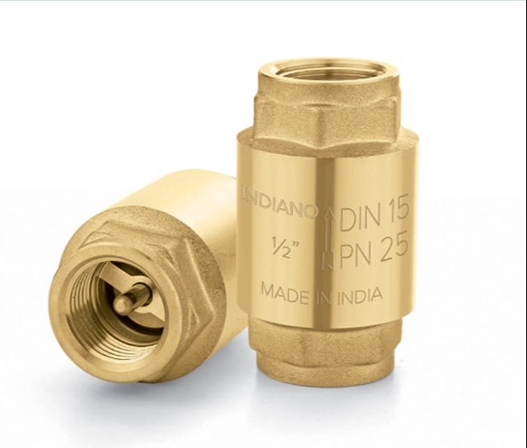 Indiano Brass/Bronze Brass Spring Check Valve, Screwed
