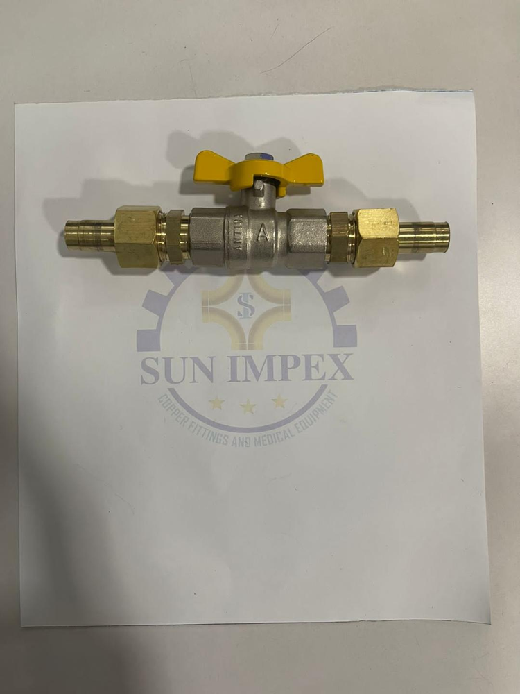 Brass Medium Pressure Medical Gas Isolation Valve And Fittings, Valve Size: 12 mm