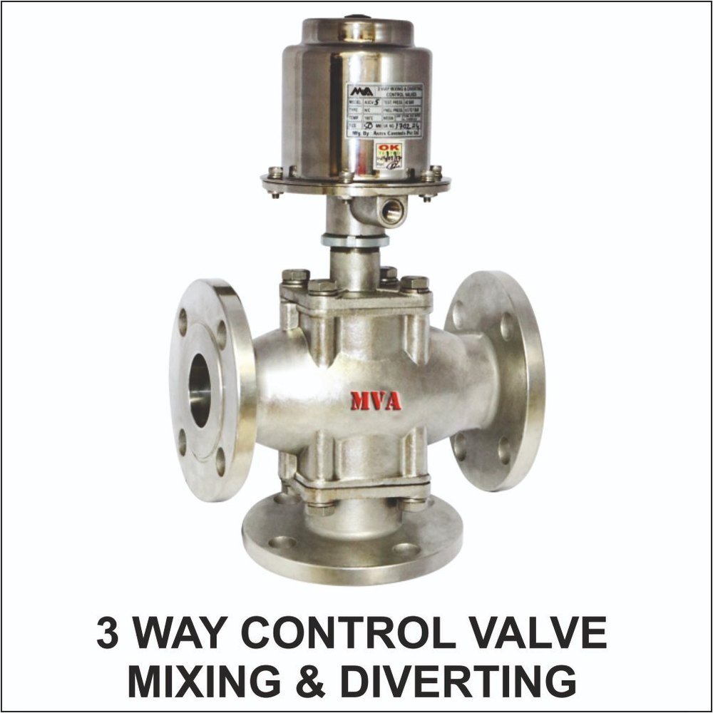 Low Pressure 3 Way Stainless Steel Control Valve, For Water, Material Grade: 304