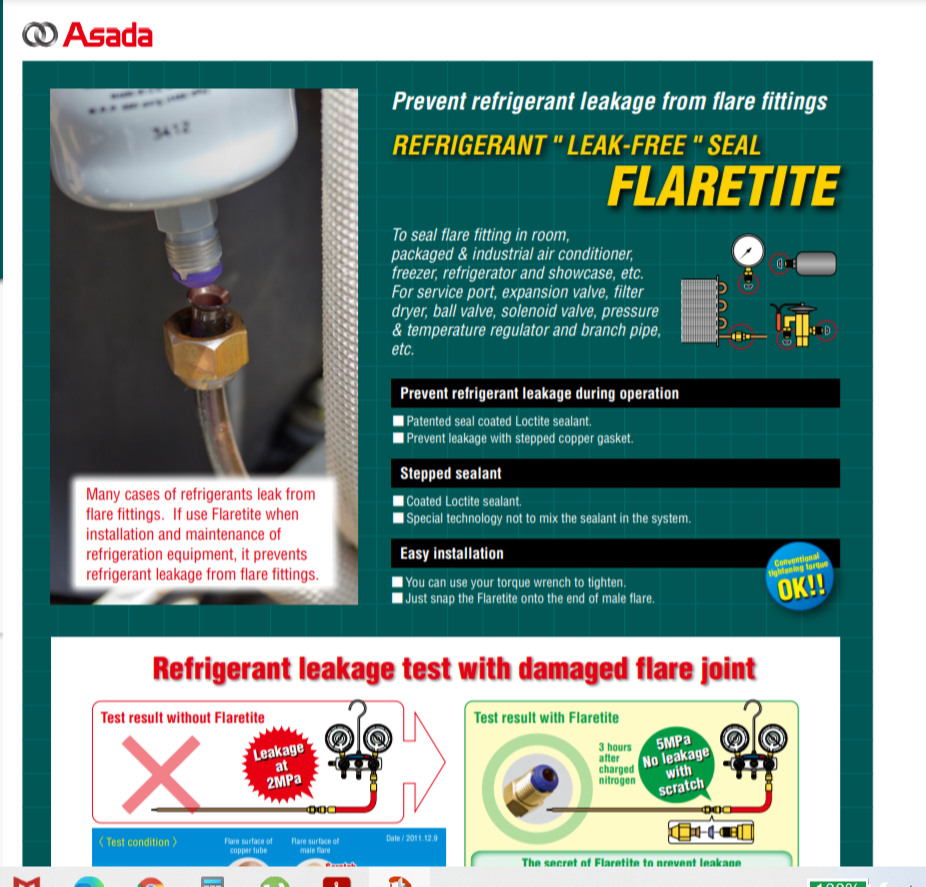 Asada PVC Flaretite Seal, For Gas