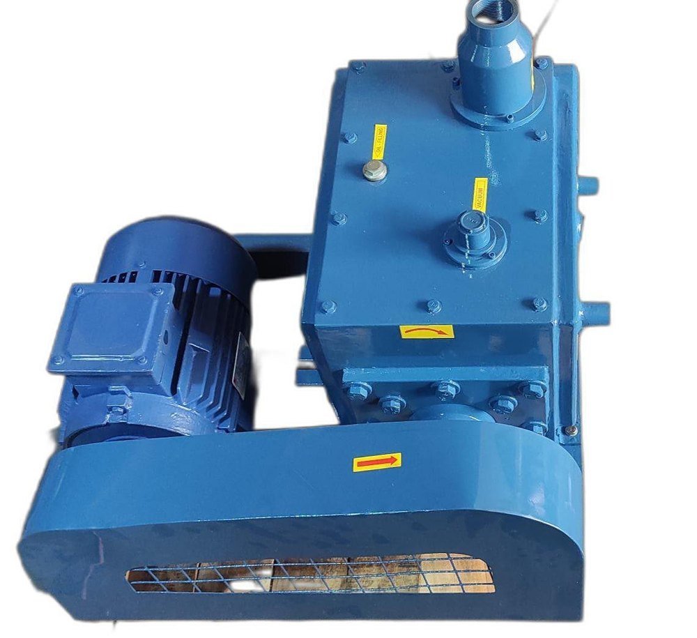 Single stage Belt Drive Rotary Vane Pumps Oil Seal Vacuum Pump, Flow Rate: 10 m3, 0.5 HP