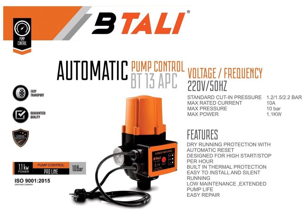 Steel BTALI PUMP CONTROLLER, Bt 13 Apc